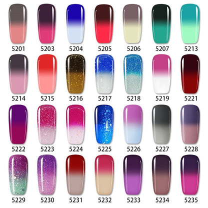 8ML Temperature Color Gel Nail Polish Nail File Buffing Stick Nail Polish Remover Combo kit