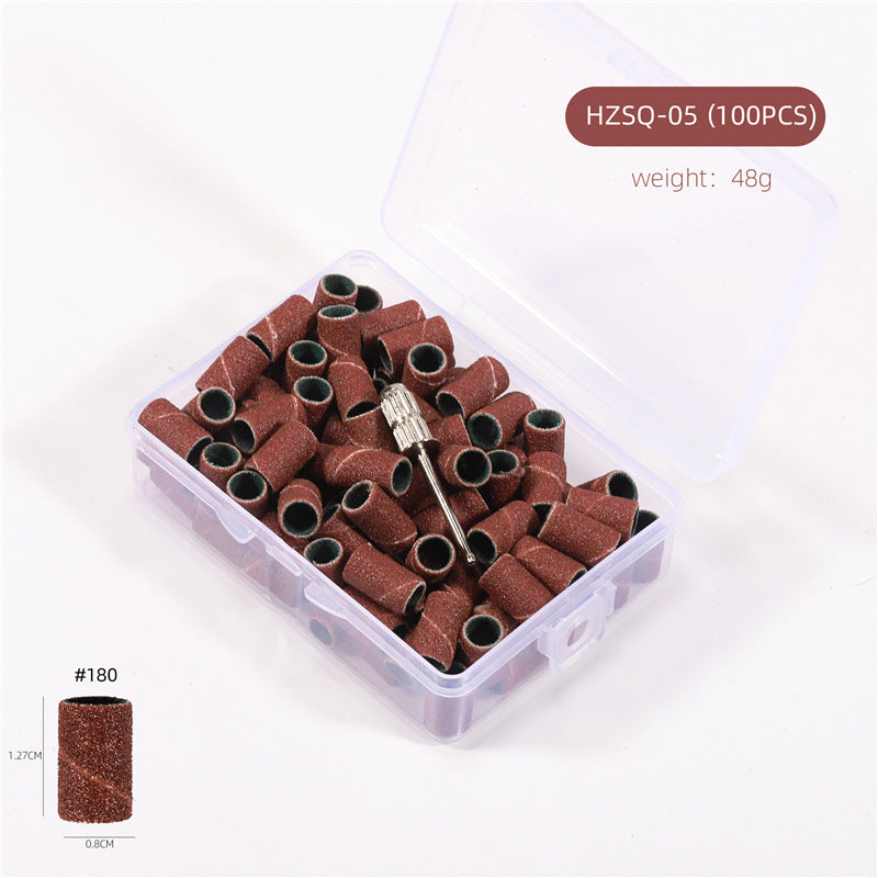 3 Color Coarse Fine Medium Grit Efile Sand Set 80#120#180#  with Mandrel Nails Drill Bits