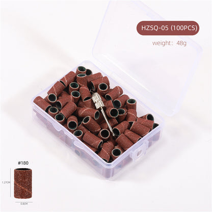 3 Color Coarse Fine Medium Grit Efile Sand Set 80#120#180#  with Mandrel Nails Drill Bits