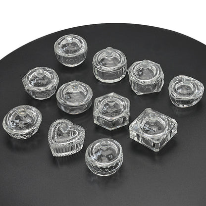 Multi-shaped Nail Art Acrylic Liquid Power Dappen Dish with Lid