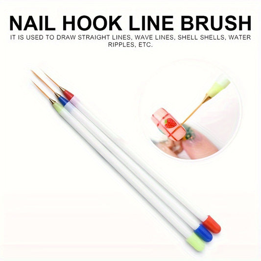 3pcs/set Professional Fine Drawing Striping Liner Gel UV Manicure Tool