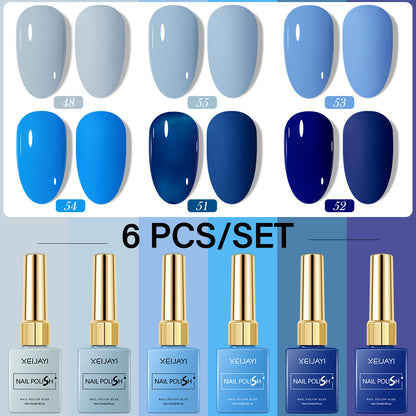 6 Colors Blue Series Gel Nail Polish