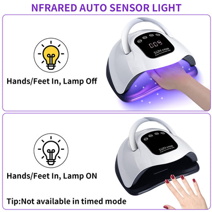 New X19Max Nail Lamp with High Power 320W Nail Dryer for Quick Drying Nail Polish and Gel Polish LED Phototherapy Machine