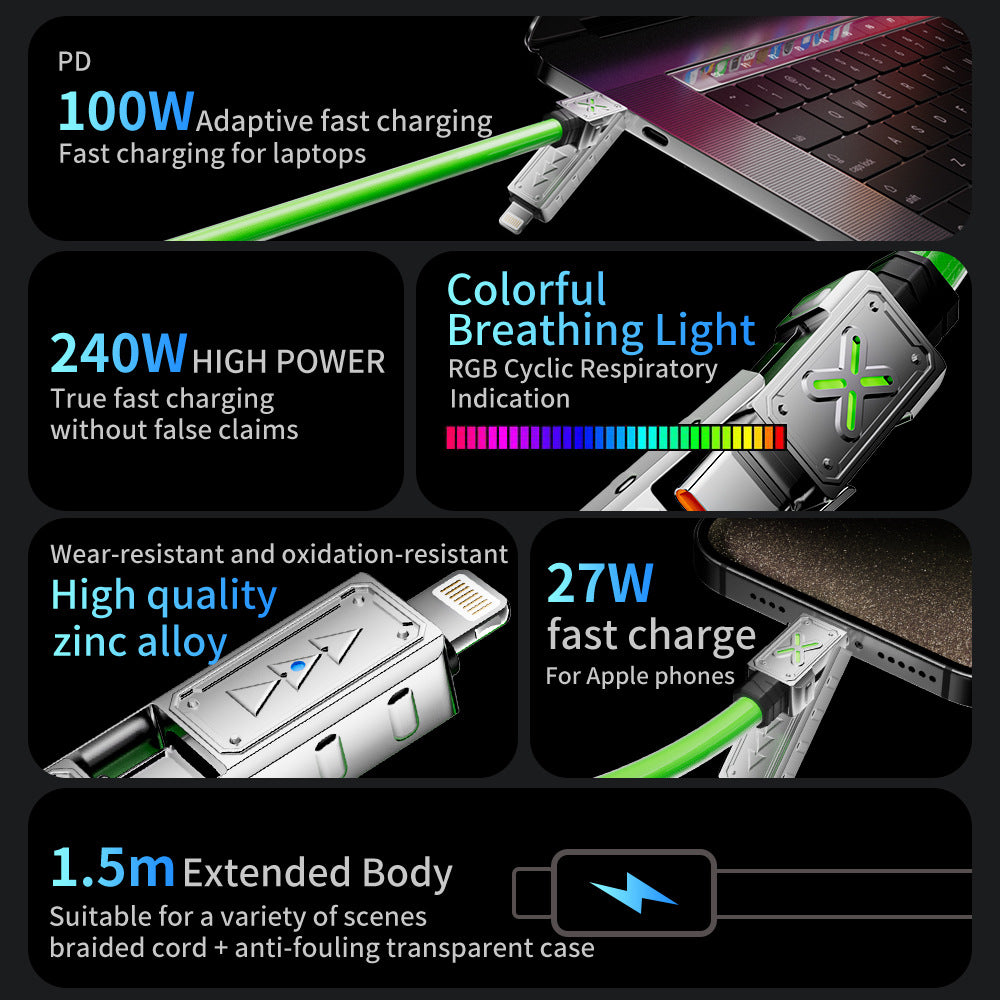 USB TYPE-C 4 IN 1 CABLE 1.5M 240W