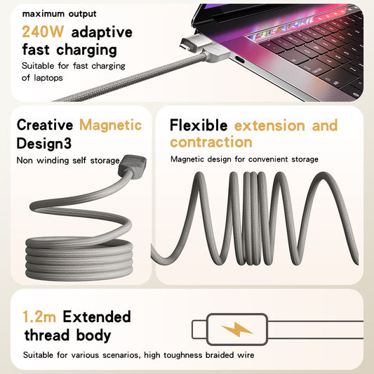 USB TYPE-C 4 IN 1 CABLE 1.2M 240W