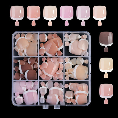 Wholesale pre-made nails with mixed color French tips