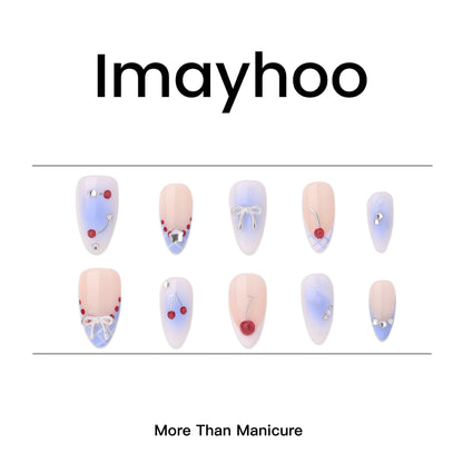 Almonds-Medium Nail-French Nail-3D (10pcs) OM30XX016