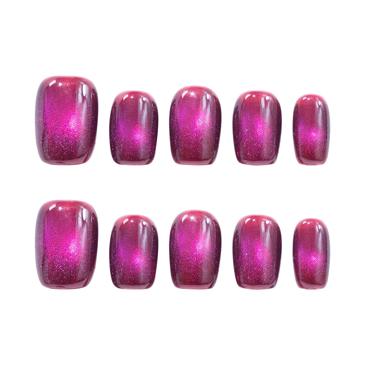 Squoval-Short Nail-Cat's Eye       (10pcs) OMDXX090
