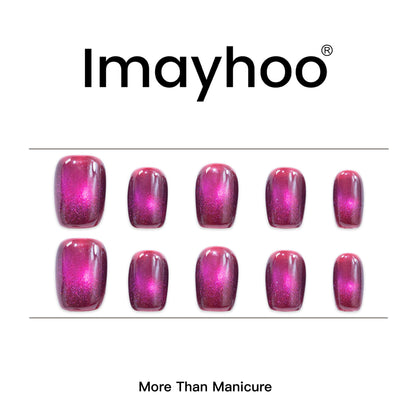 Squoval-Short Nail-Cat's Eye       (10pcs) OMDXX090