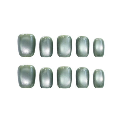 Squoval-Short Nail-Cat's Eye     (10pcs) OMDXX093