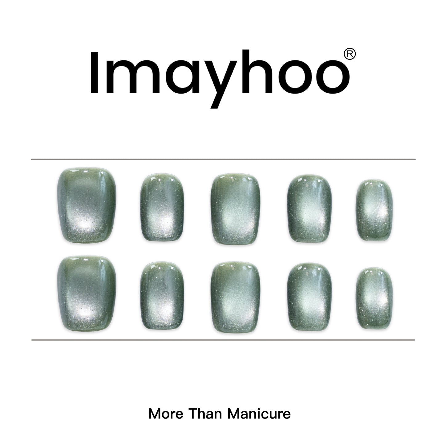 Squoval-Short Nail-Cat's Eye     (10pcs) OMDXX093