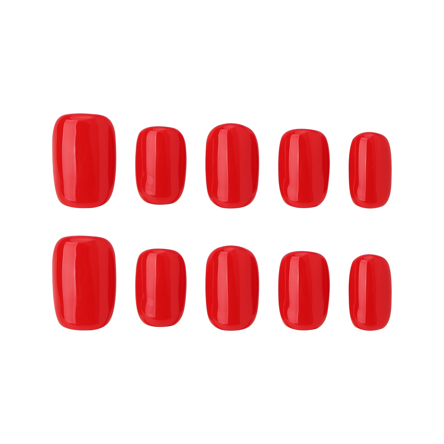 Short Square-Short Nail-Soild Color-Red (10pcs) OMDXX099