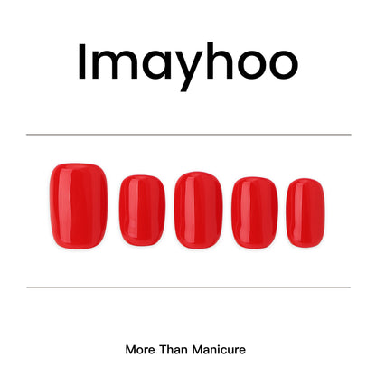 Short Square-Short Nail-Soild Color-Red (10pcs) OMDXX099