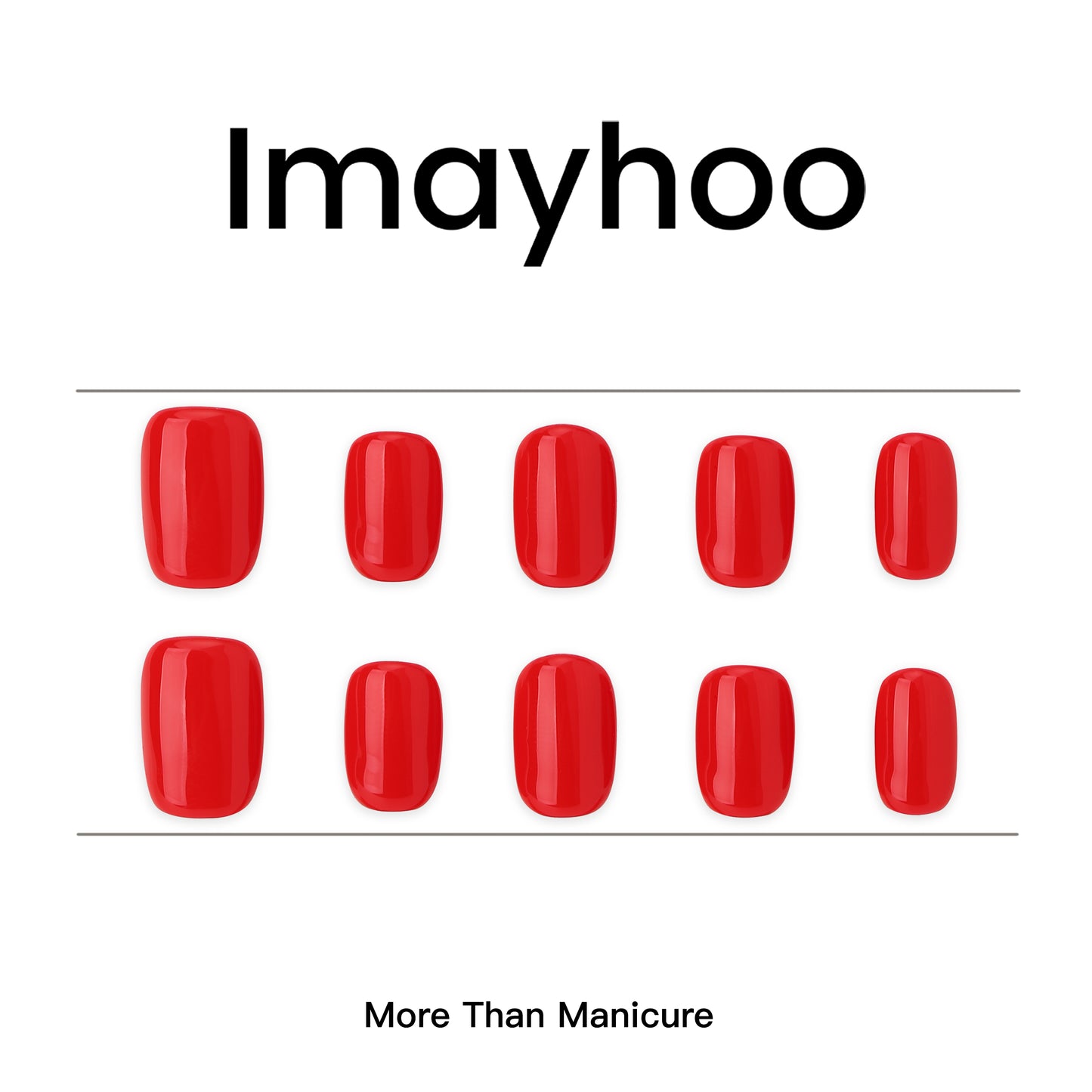 Short Square-Short Nail-Soild Color-Red (10pcs) OMDXX099
