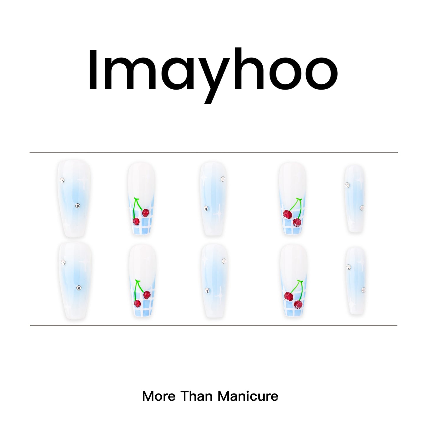 Coffin-Long Nail-Plant-Ombre (10pcs) OMGXX23001