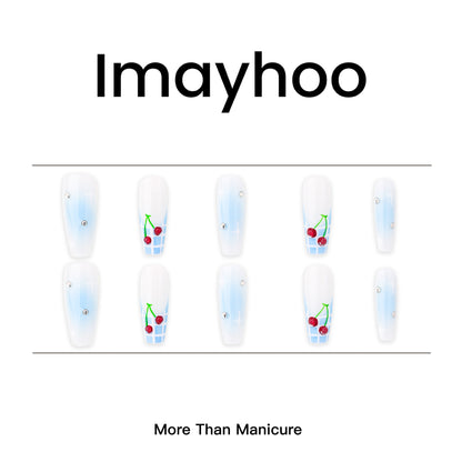 Coffin-Long Nail-Plant-Ombre (10pcs) OMGXX23001