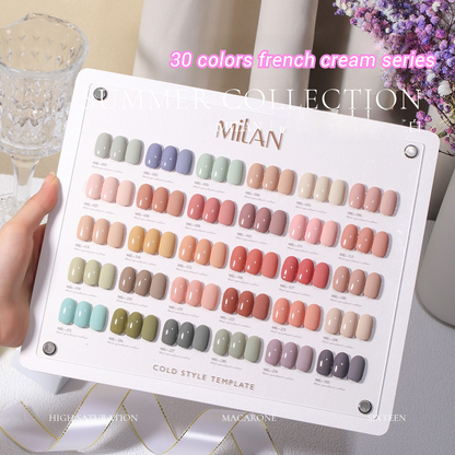 MILAN 30 Colors Gel Nail Polish Kit 15ml/pcs (with Display Board)