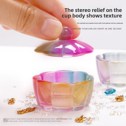 Petal-shaped Dappen Dish for Acrylic Nails with Lid
