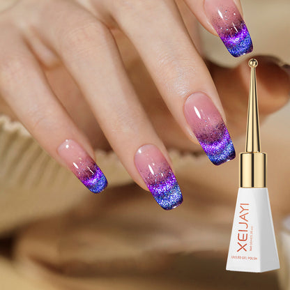 Xeijayi Cat's Eye UV gel polish peacock blue purplecolors 10ml/0.3fl.oz