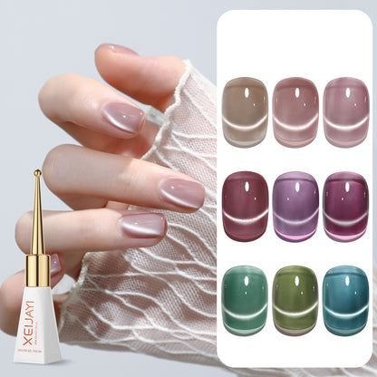 Cat's Eye Nail Gel Polish Flowers Token Series 9Colors Nude Pink Brown Purple Blue Green Coor UV Gel Polish Salon Gel Manicure Diy At Home Nail Art 10ml(0.3fl.oz)/pcs