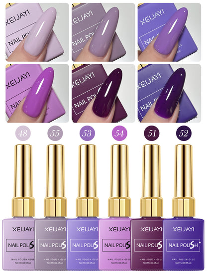 6 Colors Purple Series Gel Nail Polish