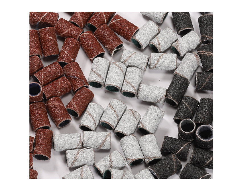 3 Color Coarse Fine Medium Grit Efile Sand Set 80#120#180#  with Mandrel Nails Drill Bits