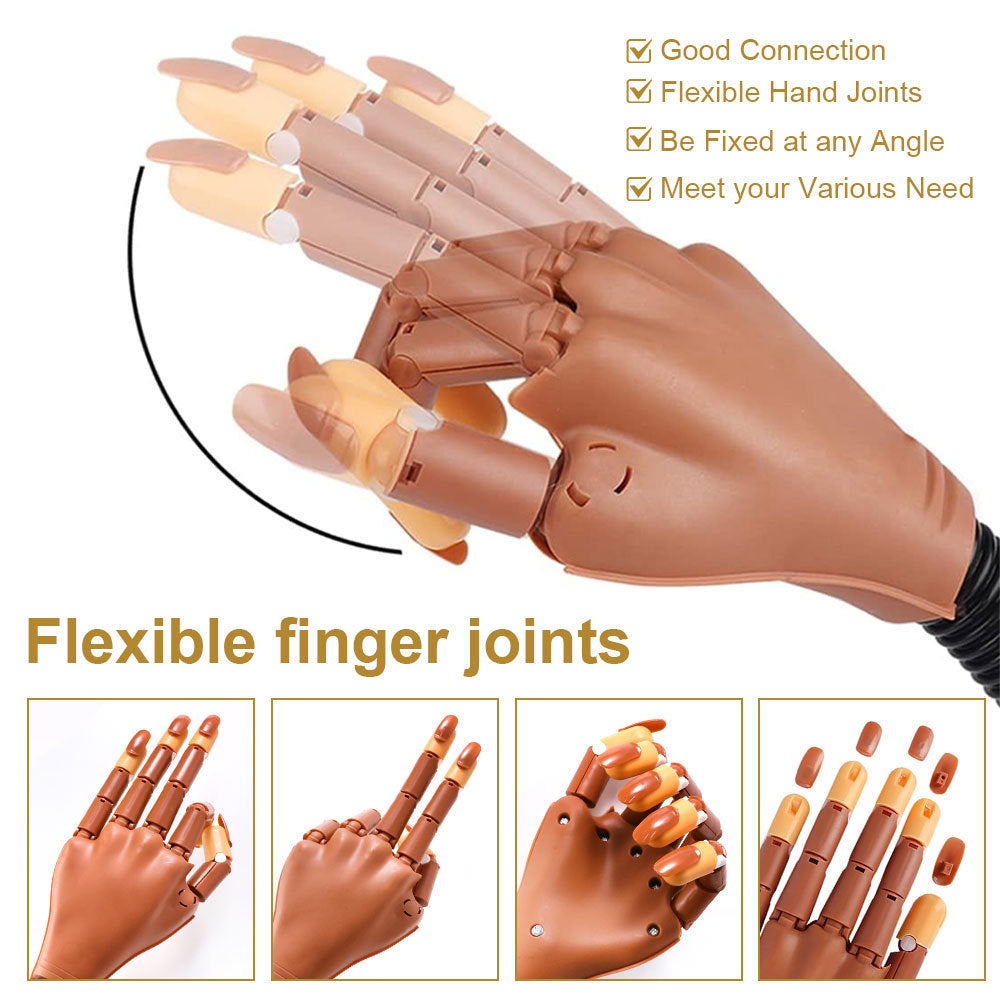 Flexible Moveable Practice Hand for Acrylic Nails