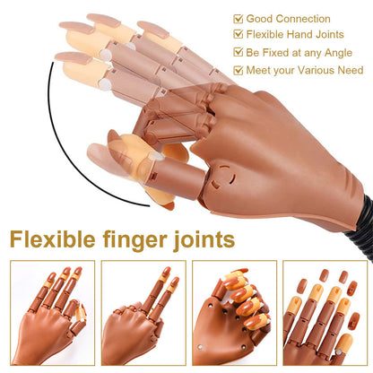 Flexible Moveable Practice Hand for Acrylic Nails