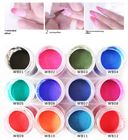 12 Colors Temperature Change Dipping Powder 8g/pcs