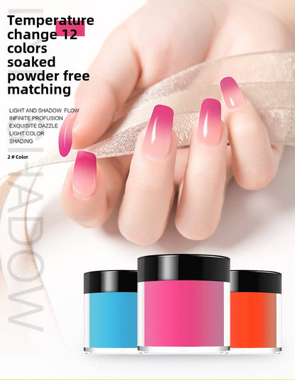 12 Colors Temperature Change Dipping Powder 8g/pcs