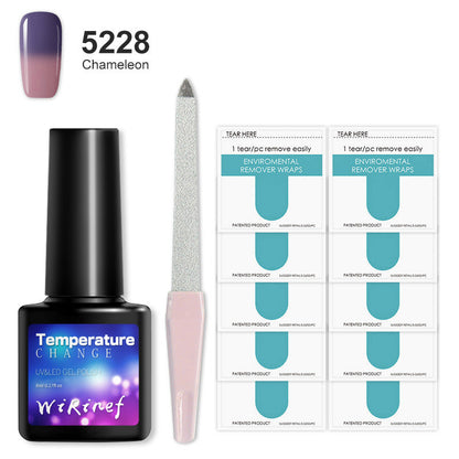 8ML Temperature Color Gel Nail Polish Nail File Buffing Stick Nail Polish Remover Combo kit