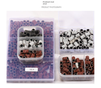 3 Color Coarse Fine Medium Grit Efile Sand Set 80#120#180#  with Mandrel Nails Drill Bits