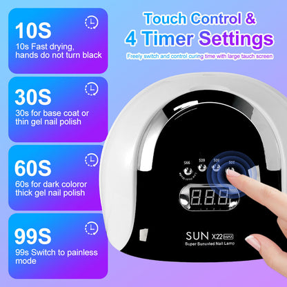 72 LED Nail Lamp with 4 Timer Settings