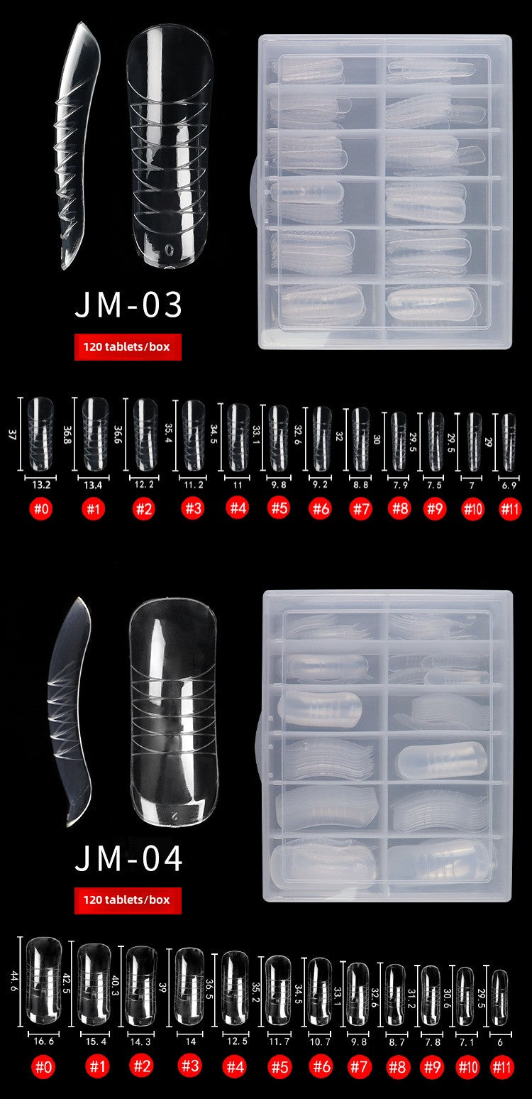 120PCS Nail Dual Forms 15 Size Extension Acrylic Nail Molds Sets