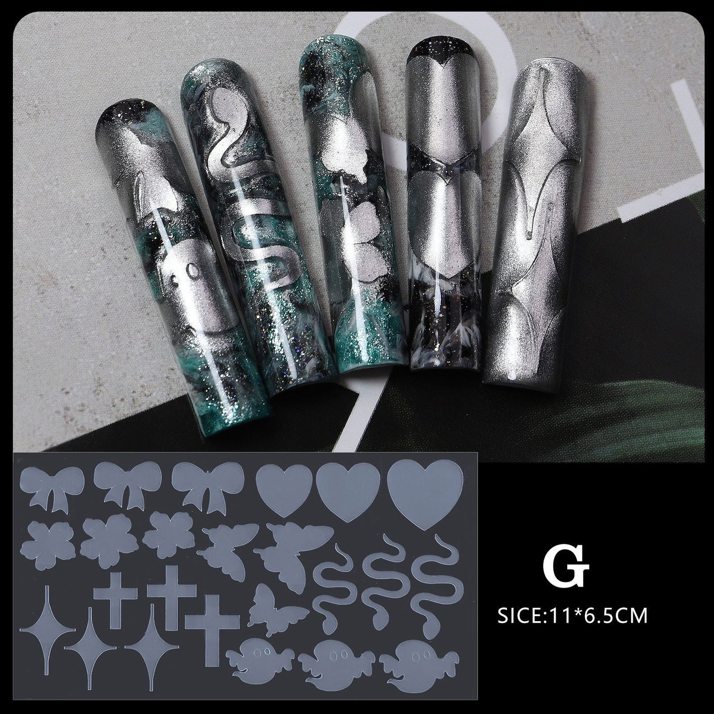 1 Sheet Nail Forms Mould Sticker 12pcs