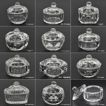 Multi-shaped Nail Art Acrylic Liquid Power Dappen Dish with Lid