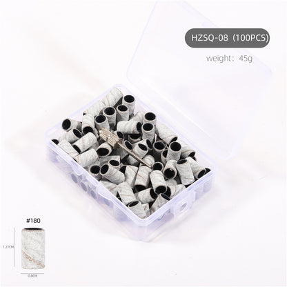 3 Color Coarse Fine Medium Grit Efile Sand Set 80#120#180#  with Mandrel Nails Drill Bits