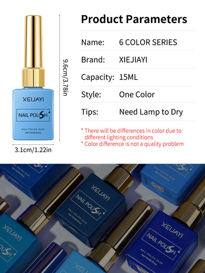 6 Colors Blue Series Gel Nail Polish