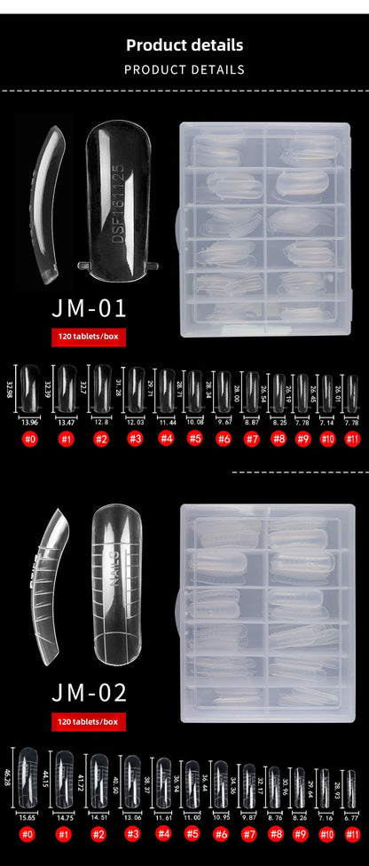 120PCS Nail Dual Forms 15 Size Extension Acrylic Nail Molds Sets
