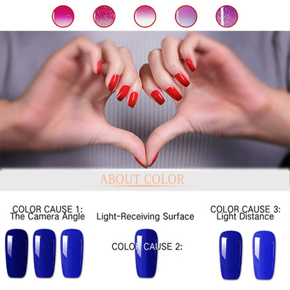 8ML Temperature Color Gel Nail Polish Nail File Buffing Stick Nail Polish Remover Combo kit