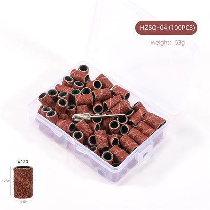 3 Color Coarse Fine Medium Grit Efile Sand Set 80#120#180#  with Mandrel Nails Drill Bits