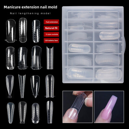 120PCS Nail Dual Forms 15 Size Extension Acrylic Nail Molds Sets