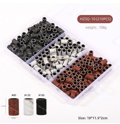 3 Color Coarse Fine Medium Grit Efile Sand Set 80#120#180#  with Mandrel Nails Drill Bits