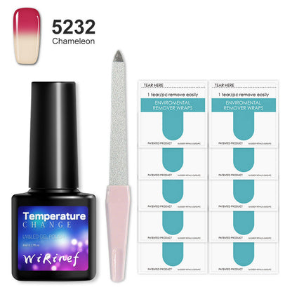 8ML Temperature Color Gel Nail Polish Nail File Buffing Stick Nail Polish Remover Combo kit