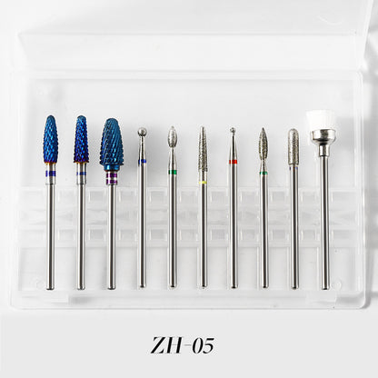Nail Drill Bits Complete Set 10pcs