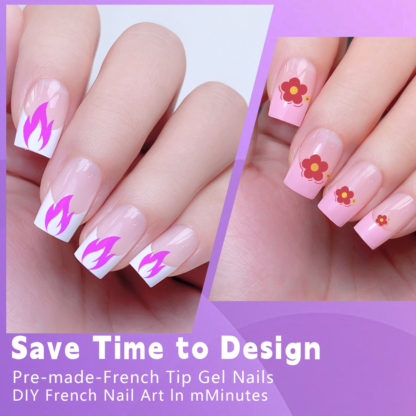 120 PCS French Tip Press On Nails