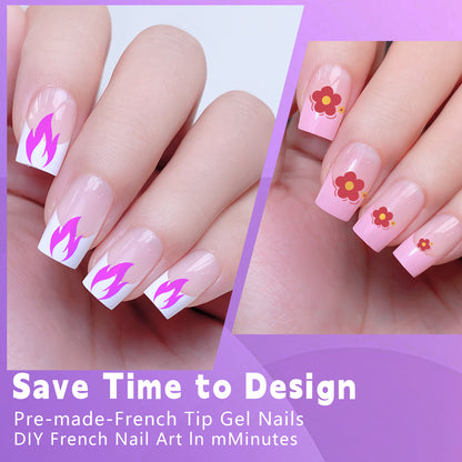120 PCS French Tip Press On Nails