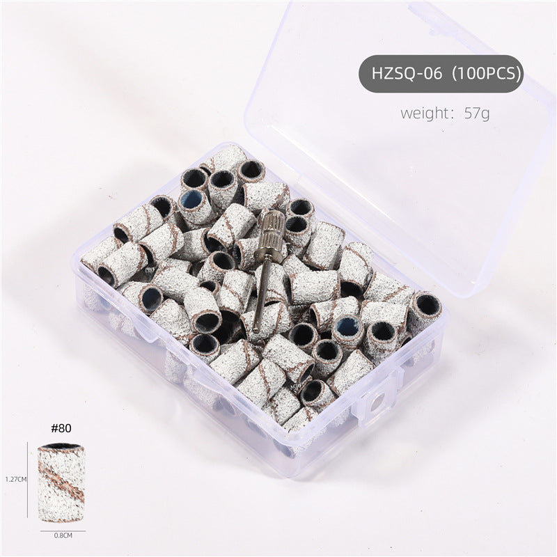 3 Color Coarse Fine Medium Grit Efile Sand Set 80#120#180#  with Mandrel Nails Drill Bits