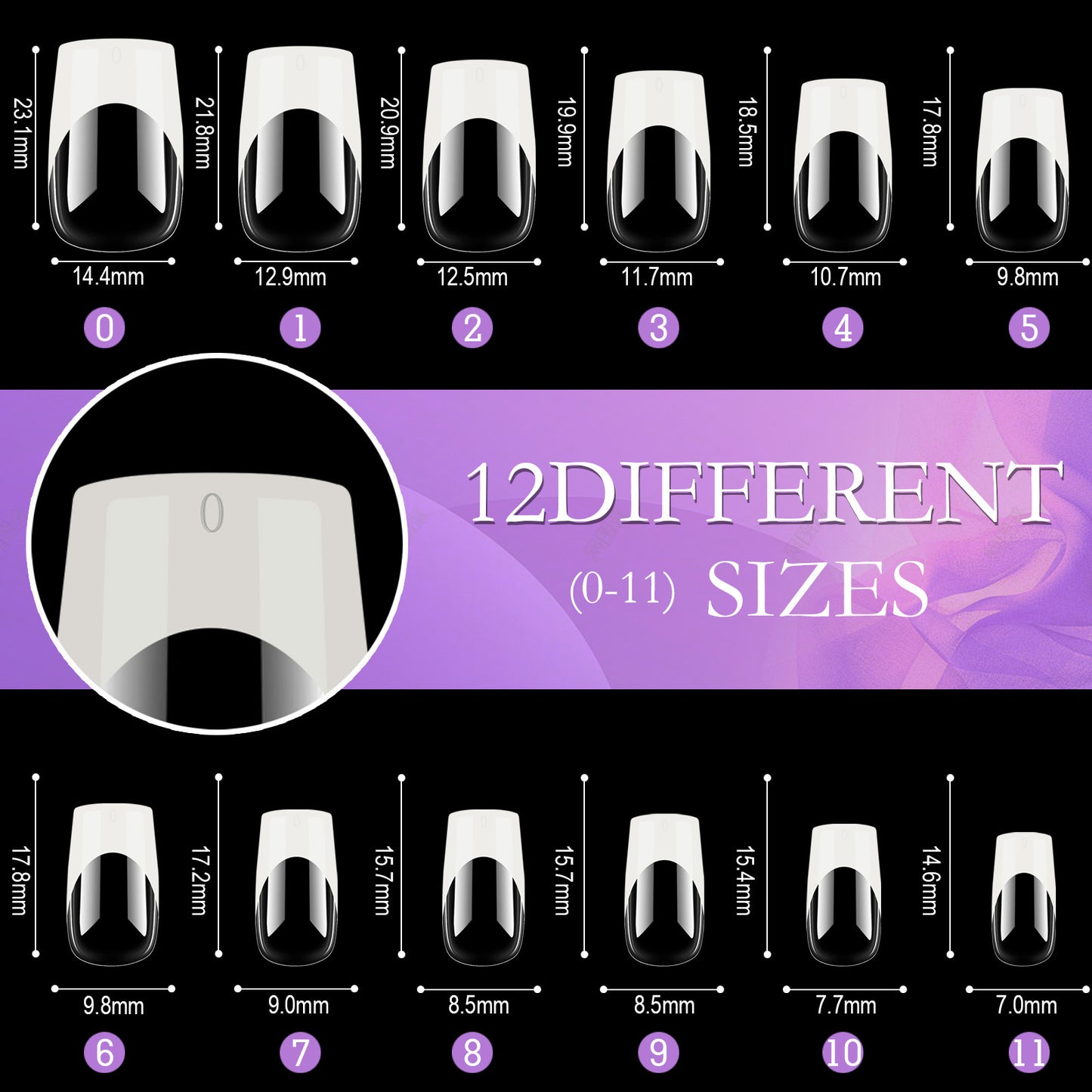120 PCS French Tip Press On Nails