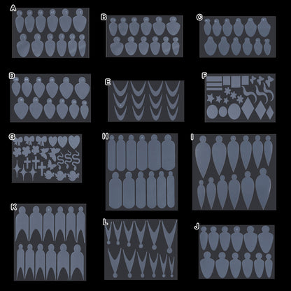 1 Sheet Nail Forms Mould Sticker 12pcs